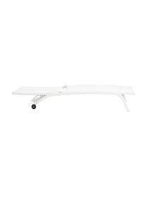 Lettino prendisole Cleo, Struttura: alluminio verniciato a po, Rivestimento: textilene, Bianco, Larg. 192 x Prof. 61 cm
