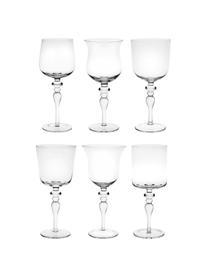 Set 6 bicchieri vino in vetro soffiato in diverse forme Desigual, Vetro soffiato, Trasparente, Ø 8 x Alt. 20 cm, 200 ml