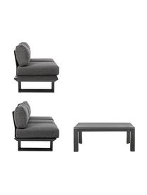 Set lounge para exterior Konnor, 3 pzas., Tapizado: 100% polipropileno, Estructura: aluminio con pintura en p, Gris antracita, Set de diferentes tamaños