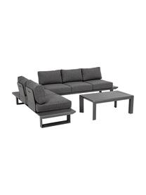 Set lounge para exterior Konnor, 3 pzas., Tapizado: 100% polipropileno, Estructura: aluminio con pintura en p, Gris antracita, Set de diferentes tamaños
