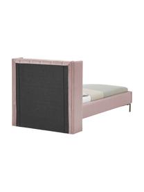 Jednolůžková sametová postel Dusk, Růžová, Š 90 cm, D 200 cm