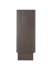 Highboard Louis aus massivem Mangoholz mit Türen, Mangoholz, dunkel lackiert, B 100 x H 120 cm