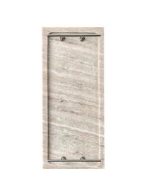 Decoratief dienblad Terri van marmer, Plank: marmer, Handvatten: gecoat metaal, Beige, gemarmerd, B 30 x H 5 cm
