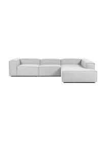 Canapé d'angle XL modulable Lennon, Tissu gris clair, larg. 329 x haut. 68 cm, méridienne à droite