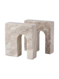 Podpórka do książek z marmuru Kai, 2 szt., Marmur, Taupe, marmurowy, S 17 x W 16 cm