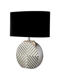 Lampa stołowa z ceramiki Ceramica, Czarny, odcienie srebrnego, S 32 x W 41 cm