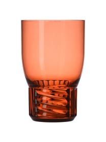Szklanka do wody Trama, 4 szt., Tworzywo sztuczne, Pomarańczowy, transparentny, Ø 9 x W 13 cm, 460 ml