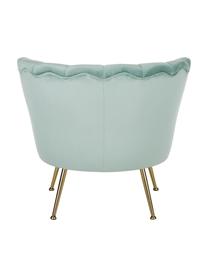 Sillón cóctel de terciopelo Oyster, Tapizado: terciopelo (poliéster) Al, Estructura: madera de eucalipto contr, Patas: metal galvanizado, Terciopelo turquesa, An 81 x F 78 cm