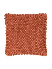 Funda de cojín texturizada Indi, 100% algodón, Rojo cobrizo, An 45 x L 45 cm