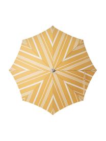 Parasol ogrodowy z frędzlami Retro, Stelaż: drewno naturalne, laminow, Żółty, złamana biel, Ø 180 x W 230 cm
