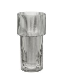Glazen vaas Lija in grijs, Glas, Grijs, transparant, Ø 14 x H 30 cm