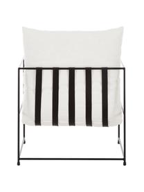 Gestoffeerde fauteuil Wayne met metalen frame, Bekleding: 97% polyester, 3% linnen , Frame: gepoedercoat metaal, Geweven stof wit, B 69 x D 74 cm