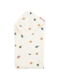 Ręcznik dziecięcy z kapturem bawełny organicznej Sea, 100% bawełna organiczna z certyfikatem GOTS, Ecru, wielobarwny, S 70 x D 70 cm
