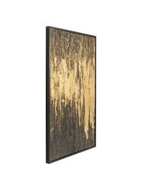 Ręcznie malowany obraz na płótnie Abstract, Czarny, odcienie złotego, S 80 x W 120 cm