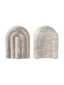 Sujetalibros de mármol Malie, 2 uds., Mármol, Mármol gris pardo, An 12 x Al 16 cm