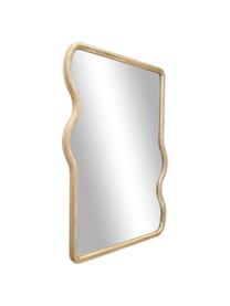 Zvlněné nástěnné zrcadlo ze dřeva Stream, Béžová, Š 70 cm, V 100 cm