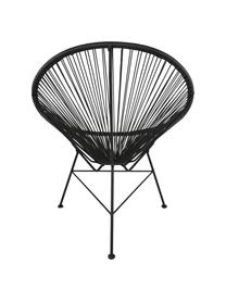 Loungesessel Bahia aus Kunststoff-Geflecht, Sitzfläche: Kunststoff, Gestell: Metall, pulverbeschichtet, Schwarz, B 81 x T 73 cm