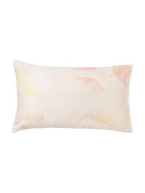Federa in raso di cotone con stampa floreale Marino, Beige, tonalità rosse, Larg. 50 x Lung. 80 cm
