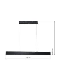 Grande suspension LED aspect marbre Pierce, Noir, marbré, larg. 90 x haut. 10 cm