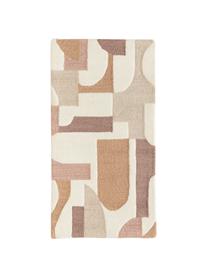 Ručne tuftovaný vlnený koberec s reliéfnou štruktúrou Corin, Bledoružová, béžová, hnedá, viacfarebná, Š 80 x D 150 cm (veľkosť XS)