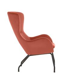 Fauteuil à oreilles velours marron Wing, Velours brun, larg. 75 x prof. 85 cm