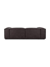 Canapé d'angle modulable en cuir recyclé Lennon, Cuir brun-gris, larg. 238 x prof. 180 cm, méridienne à gauche
