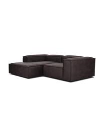 Sofá rinconera modular de cuero reciclado Lennon, Tapizado: cuero reciclado (70% cuer, Estructura: madera de pino maciza, ma, Patas: plástico Las patas están , Cuero marrón grisaceo, An 238 x F 180 cm, chaise longue izquierda