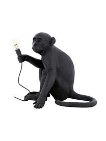 Lámpara de mesa para exterior de diseño Monkey, con enchufe, Lámpara: resina, Cable: plástico, Negro, An 34 x Al 32 cm