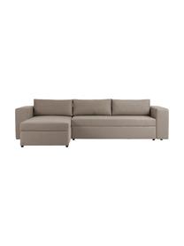 Velká rozkládací pohovka s úložným prostorem Noah (4místná), Hnědá, Š 343 cm, H 180 cm, levé rohové provedení