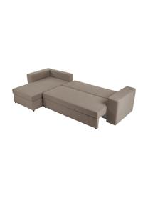 Velká rozkládací pohovka s úložným prostorem Noah (4místná), Hnědá, Š 343 cm, H 180 cm, levé rohové provedení