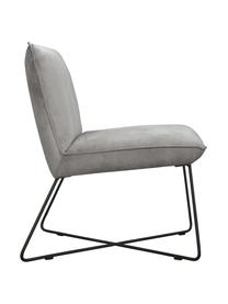 Krzesło tapicerowane z aksamitu Victor, Tapicerka: aksamit (100% poliester), Stelaż: drewno naturalne, Nogi: metal, Aksamitny szary, nogi: czarny, S 75 x G 75 cm