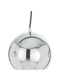 Väčšia guľatá závesná lampa Ball, Chrómová, vysoký lesk, matná čierna, Š 100 x V 18 cm