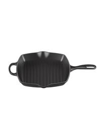 Čtvercová grilovací pánev s rýhovanou strukturou Signature Collection, Smaltovaný kov, Černá, Š 44 cm, V 5 cm
