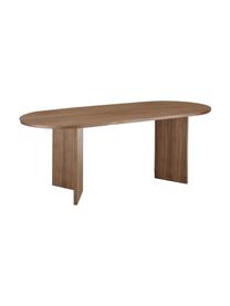 Mesa de comedor ovalada de madera Toni, 200 x 90 cm, Tablero de fibras de densidad media (MDF) chapado en madera de nogal pintado, Madera de nogal, An 200 x F 90 cm