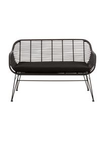 Polyrattan-Sitzbank Costa, Sitzfläche: Polyethylen-Geflecht, Gestell: Metall, pulverbeschichtet, Schwarz, B 126 x H 81 cm