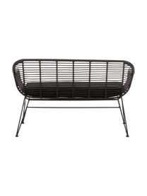 Polyrattan-Sitzbank Costa, Sitzfläche: Polyethylen-Geflecht, Gestell: Metall, pulverbeschichtet, Schwarz, B 126 x H 81 cm