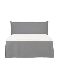 Premium Boxspringbett Violet, Matratze: 5-Zonen-Taschenfederkern, Füße: Massives Birkenholz, lack, Webstoff Dunkelgrau, B 140 x L 200 cm, Härtegrad H2