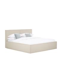 Gestoffeerd bed Dream in donkere beige, Frame: massief grenenhout en pla, Bekleding: polyester (gestructureerd, Geweven stof donker beige, 180 x 200 cm