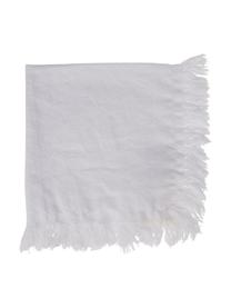 Serwetka z bawełny z frędzlami Nalia, 2 szt., 100% bawełna, Biały, S 35 x D 35 cm