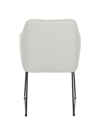 Chaise rembourrée moderne blanc crème Isla, Tissu blanc crème, noir, larg. 60 x prof. 62 cm