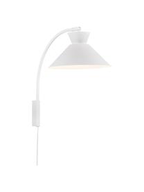 Aplique Dial, con enchufe, Estructura: metal recubierto, Cable: plástico, Blanco, Ø 25 x Al 40 cm