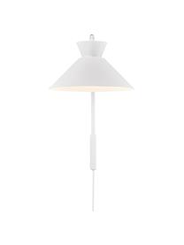 Aplique Dial, con enchufe, Estructura: metal recubierto, Cable: plástico, Blanco, Ø 25 x Al 40 cm