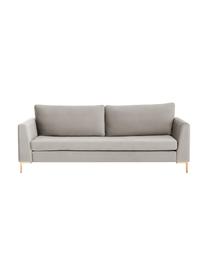 Sofa z aksamitu z metalowymi nogami Luna (3-osobowa), Tapicerka: aksamit (poliester) Dzięk, Nogi: metal galwanizowany, Beżowy aksamit, S 230 x G 95 cm