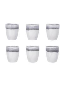 Handgemaakte beker Atlantis met kleurverloop, 4 stuks, Keramiek, Grijs, wit, Ø 9 x H 11 cm, 300 ml