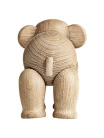 Figura decorativa de diseño Elephant, Madera de roble barnizada, Madera de roble, An 17 x Al 13 cm