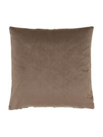 Poszewka na poduszkę z aksamitu Luka, Aksamit (100% poliester), Brązowy, S 40 x D 40 cm