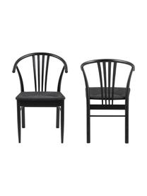 Chaise en bois avec cannage York, Bois de chêne, noir laqué, larg. 54 x prof. 54 cm