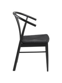 Chaise en bois avec cannage York, Bois de chêne, noir laqué, larg. 54 x prof. 54 cm