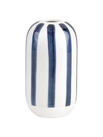 Vaso in gres Contrast, Gres, Bianco, blu scuro, Ø 7 x Alt. 13 cm