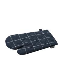 Ovenwanten Eco Check, 2 stuks, Gerecycled katoen, polyester, Donkerblauw, wit, B 18 x L 33 cm